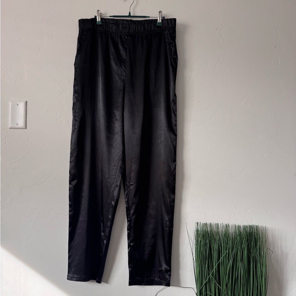 ASOS Black Satin Pajama Pants